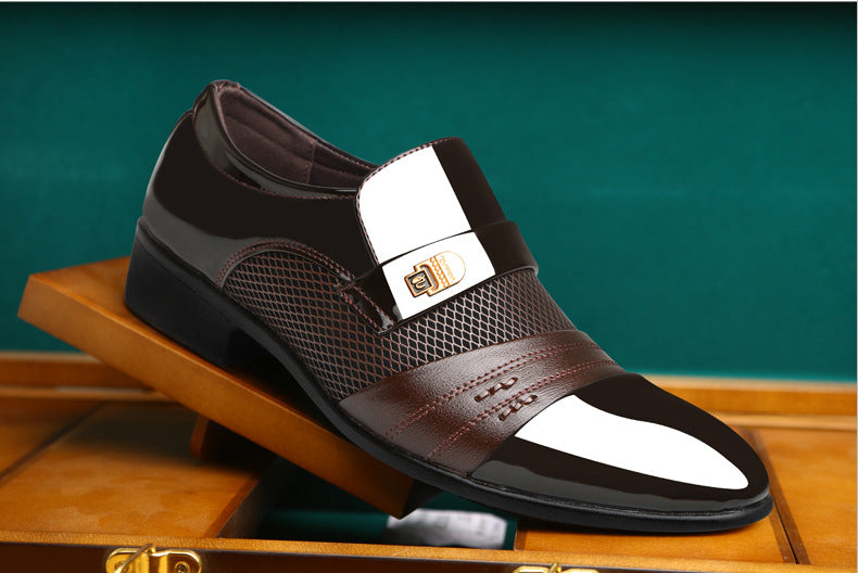 Explosions New  Man Casual Party Shoes Men's Lace-Up Oxfords Dress Shoes Mens PU Leather Business Office Wedding Shoes