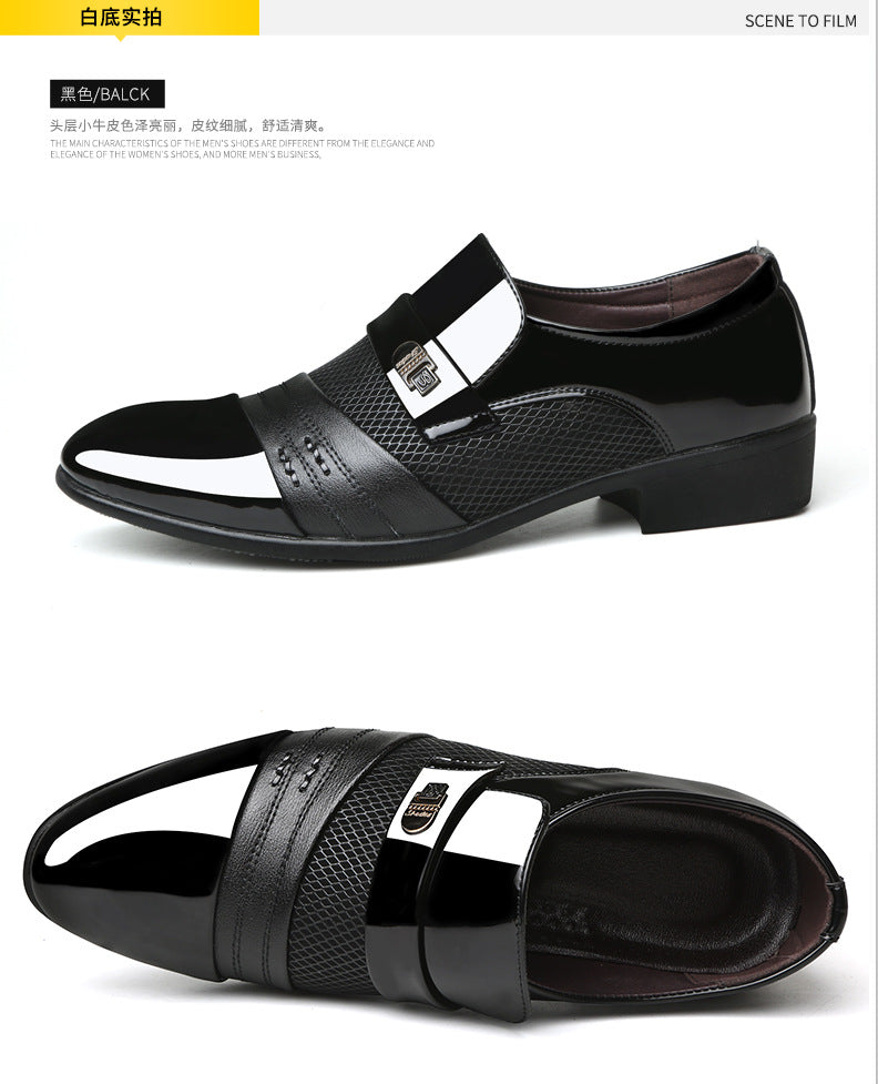 Explosions New  Man Casual Party Shoes Men's Lace-Up Oxfords Dress Shoes Mens PU Leather Business Office Wedding Shoes