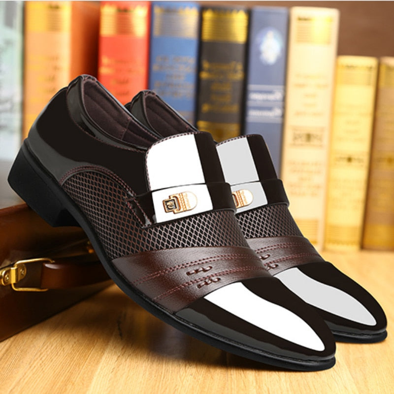 Explosions New  Man Casual Party Shoes Men's Lace-Up Oxfords Dress Shoes Mens PU Leather Business Office Wedding Shoes