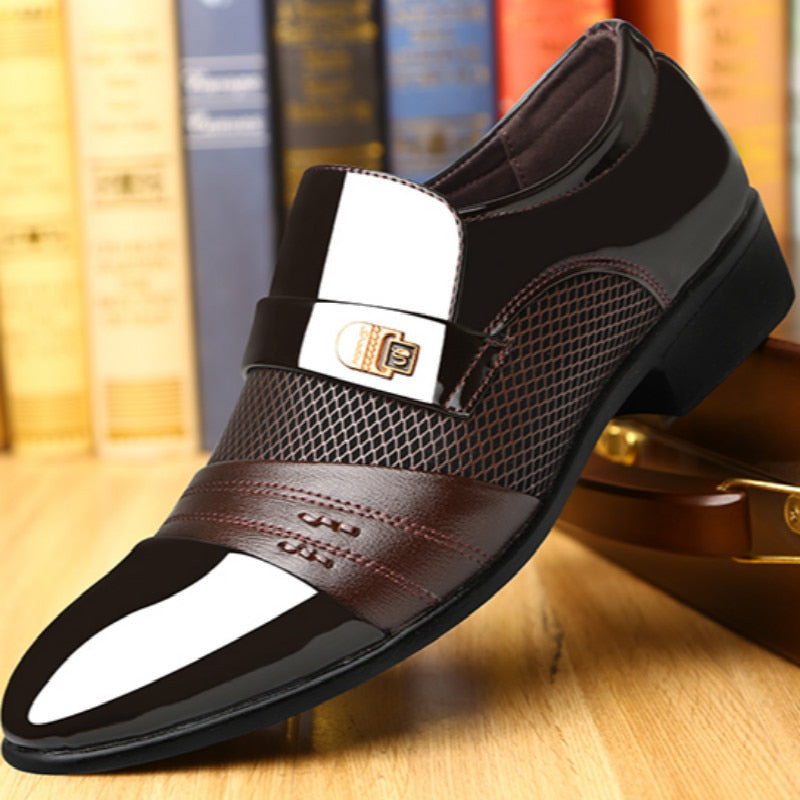 Explosions New  Man Casual Party Shoes Men's Lace-Up Oxfords Dress Shoes Mens PU Leather Business Office Wedding Shoes