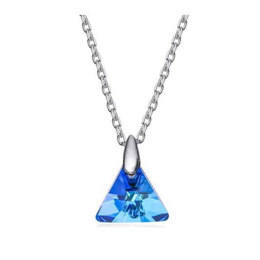 Mini Triangle Pendant Necklace Crystals From SWAROVSKI Elements Silver Color Necklaces For Women