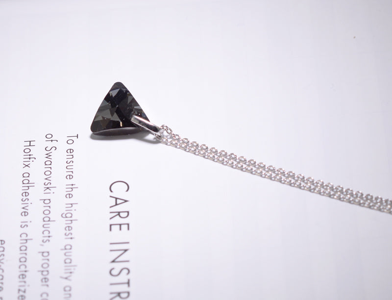 Mini Triangle Pendant Necklace Crystals From SWAROVSKI Elements Silver Color Necklaces For Women