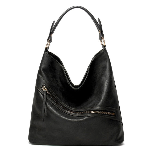 Vintage Women Shoulder Bag Large Capacity PU Luxury Ladies Handbag Fashion Zipper Female Soft Tote Bags for Shopping