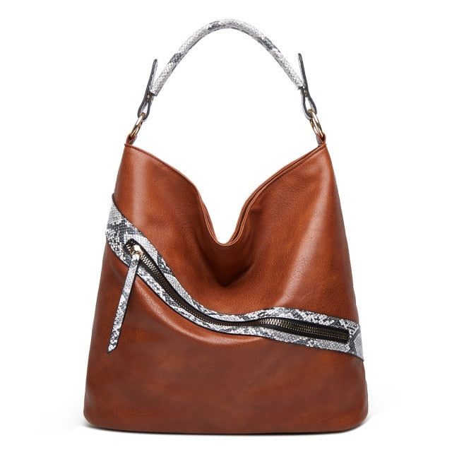 Vintage Women Shoulder Bag Large Capacity PU Luxury Ladies Handbag Fashion Zipper Female Soft Tote Bags for Shopping