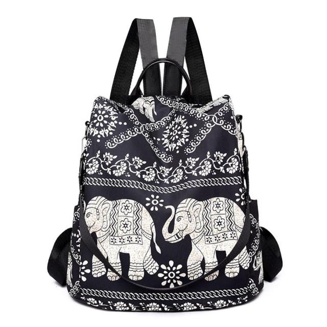 Cute Fashion Embroidered Casual Oxford Trendy Oxford Cloth Backpack Shoulder School Book Bags Women Daily Travel Anti-Theft Rucksack