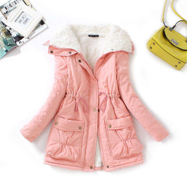 Winter Cotton Coat Women Slim Snow Outwear Medium-long Wadded Jacket Thick Cotton Padded Warm Cotton Parkas