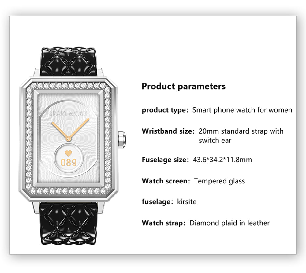Latest VBDK Smart Watch Bluetooth WiFi Sports Bracelet Watches for Women's Watches Rhinestone Mosaic Luxury Leather Watch