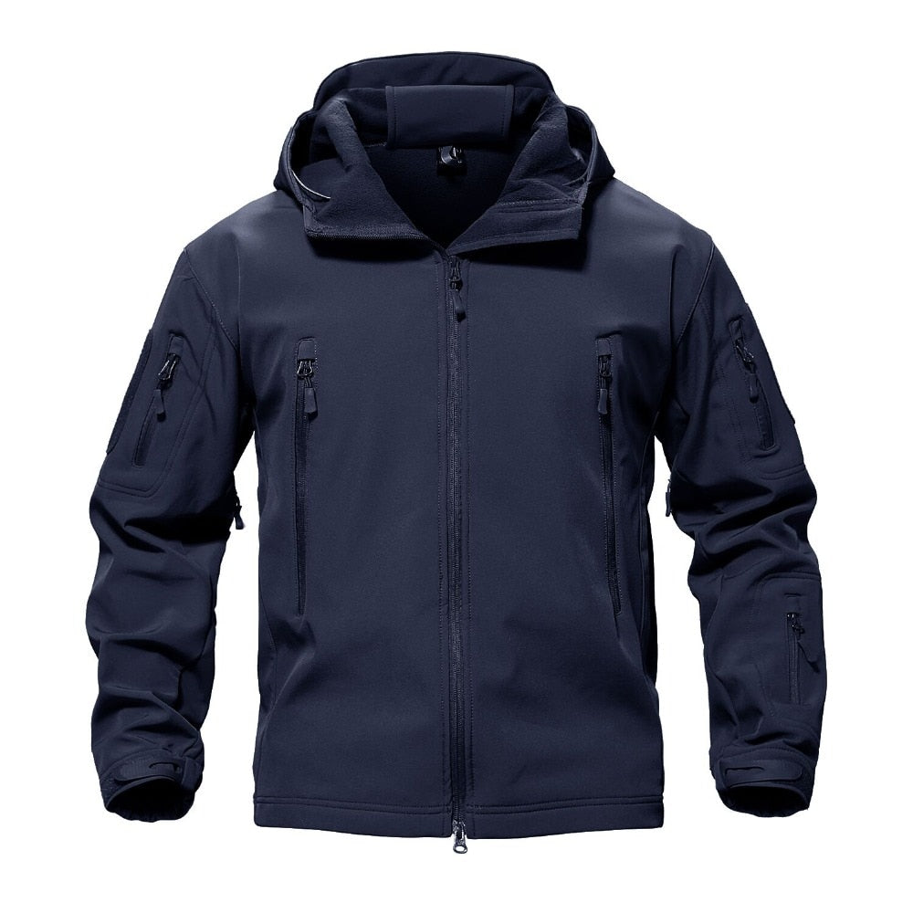 Shark Skin Military Jacket Men Softshell Waterproof Tactical Clothing Camouflage Army Hooded Jacket Winter Fleece Coat