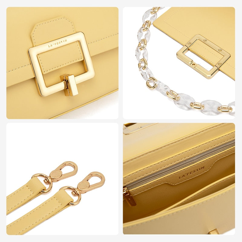 Exquisite Beautiful New Trendy small acrylic chain hand carry female bag shoulder messenger simple square bag luxury design