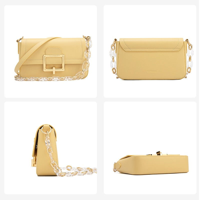 Exquisite Beautiful New Trendy small acrylic chain hand carry female bag shoulder messenger simple square bag luxury design