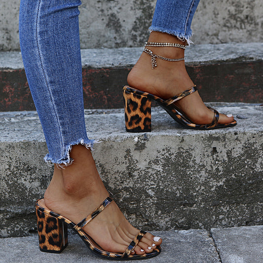Women Sandals Summer Slippers Sexy Transparent PVC Belt Open-Toe Slip-On Quality High Heel Slippers Shoes Jelly Sandals