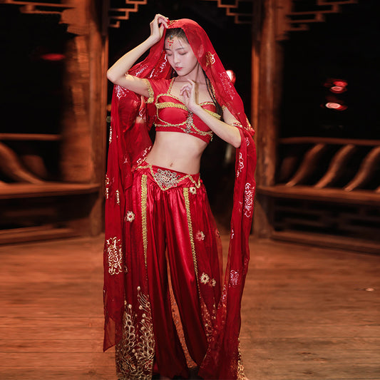 Exquisite Belly Dance Genie Jasmine Arabian Belly Dancer Princess Aladdin Fancy Dress Up Costume