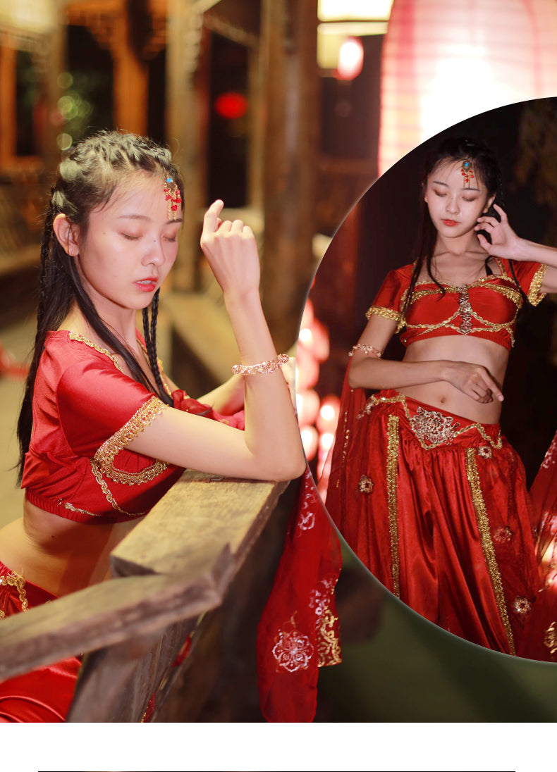 Exquisite Belly Dance Genie Jasmine Arabian Belly Dancer Princess Aladdin Fancy Dress Up Costume