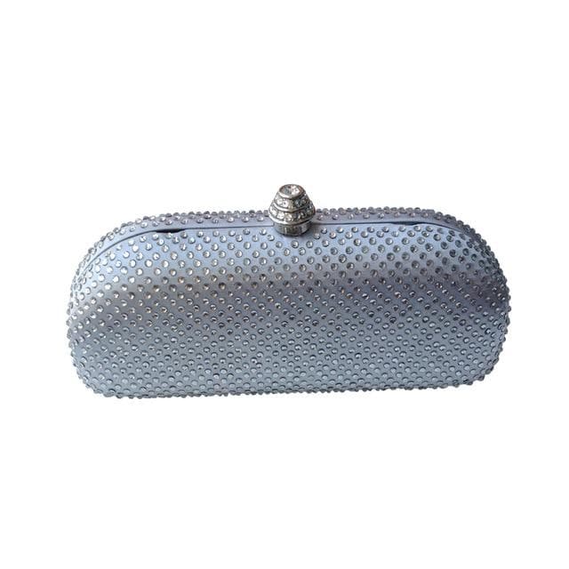 Elegante Navy Blue Crystal Box Clutch Bag and Purses Rhinestone Evening Bags