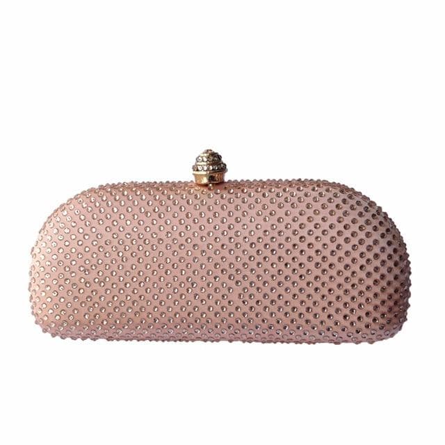 Elegante Navy Blue Crystal Box Clutch Bag and Purses Rhinestone Evening Bags