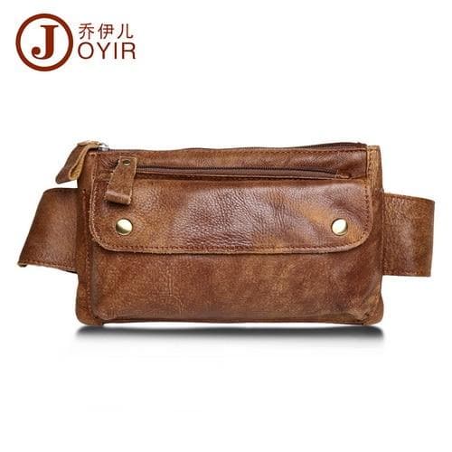 JOYIR Genuine Leather Men Waist Packs Travel Chest Bag Unisex Belt Bag Men Money Belt Waist Bag Bum Bag Fanny Pack For Women