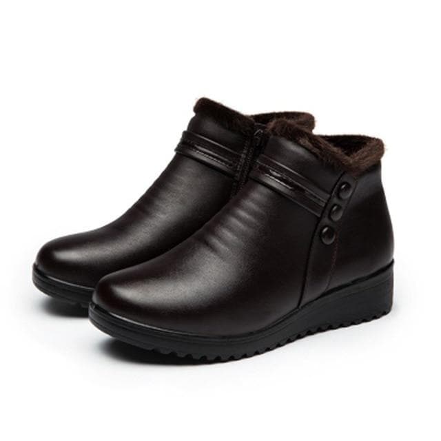 Genuine Leather Ankle Warm Boots