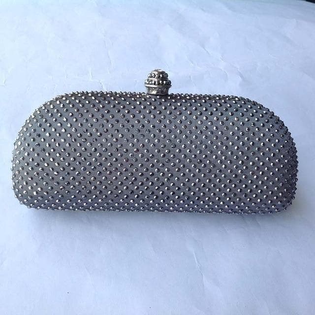 Elegante Navy Blue Crystal Box Clutch Bag and Purses Rhinestone Evening Bags