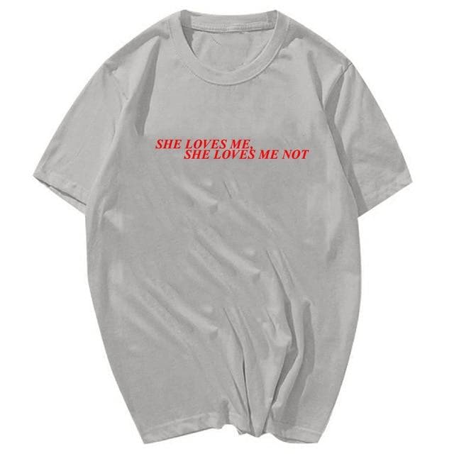 Hillbilly New Gold Yellow Women's Fashion T-shirts Letter She Lover Me She Lover Me Not Gay T shirts Sweet Cute Loose Girl Tops
