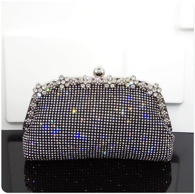 Women Evening Bag Luxury Black/Silver Wedding Party shoulder Bag Diamond Rhinestone Clutches Purse Crystal Bling Gold Clutch Bag