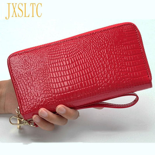 High Quality Women's Purse Red PU Leather Wallet  Female Long Design Clutch Lusury Handbags Women Bags Designer Female Purses