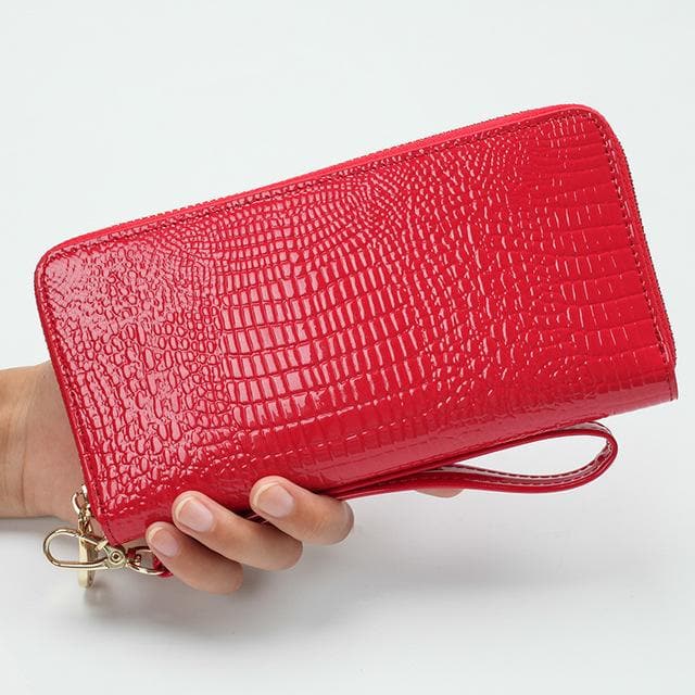 High Quality Women's Purse Red PU Leather Wallet  Female Long Design Clutch Lusury Handbags Women Bags Designer Female Purses