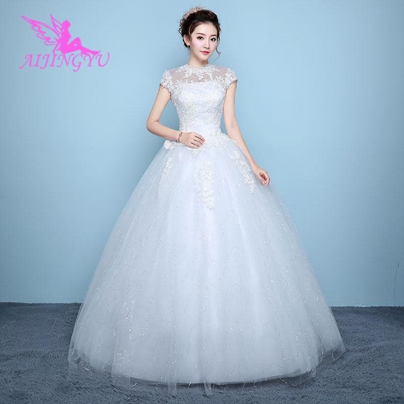 Elegant new hot selling ball gown lace up back formal wedding dress