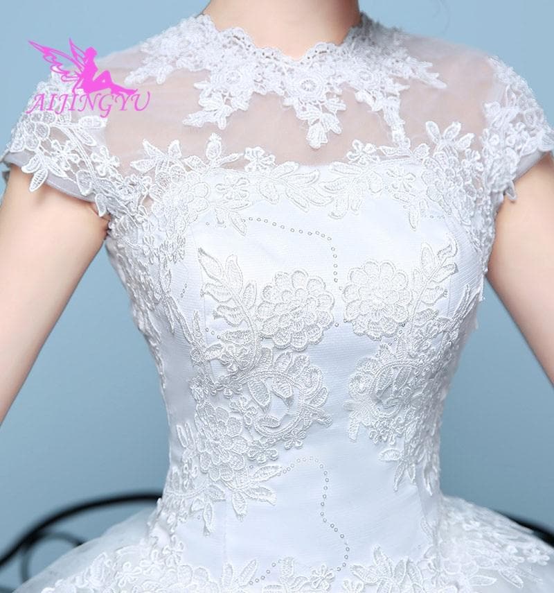 Elegant new hot selling ball gown lace up back formal wedding dress