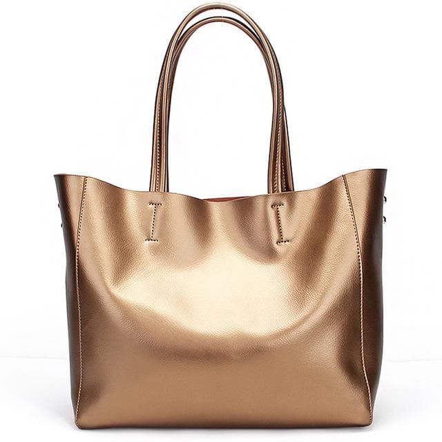Zency Luxury Gold Women Shoulder Bag 100% Genuine Leather Large Capacity Handbag Elegant Ladies Messenger Crossbody Fashion