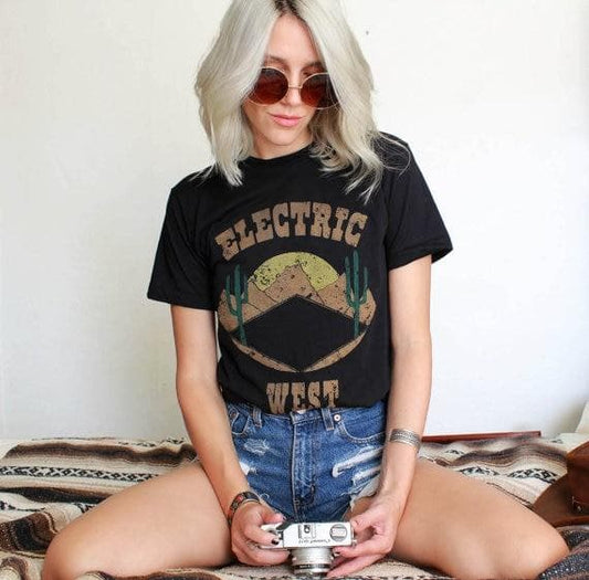Hillbilly New Electric West Tee Womens southwestern t shirt-desert tshirt graphic tee vintage t-thin tshirt cactus shirt biker T
