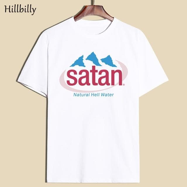 Hillbilly Women's T-shirt Fashion Letter Print Satan Natural Hell Water Environment Short Sleeve Sweet Cotton T Shirt Women