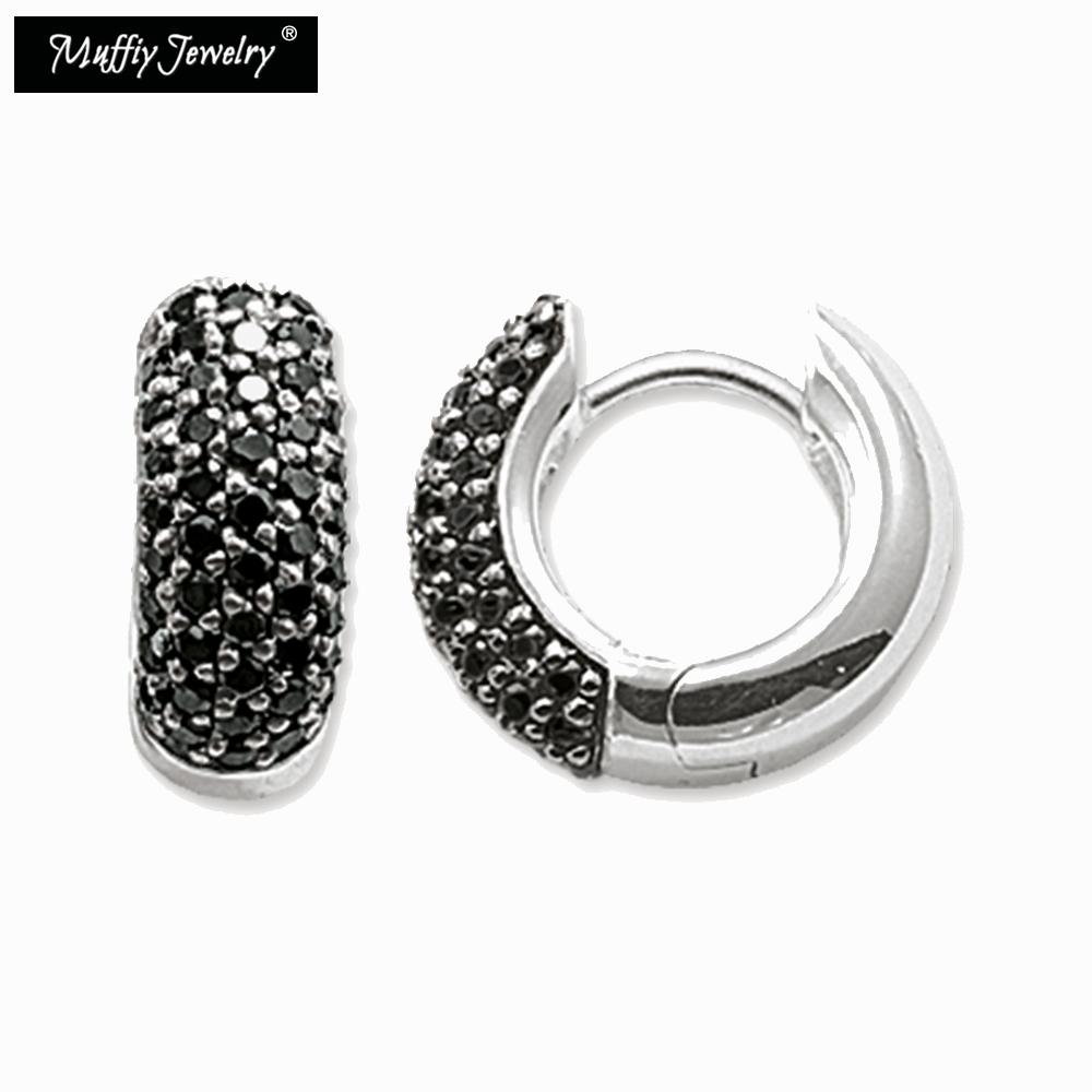 Black Creole Hoop Earrings,Thomas Style Rebel Fashion Good Jewerly For Women, Ts Gift In Silver,Super Deals