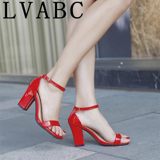 Ankle Strap Heels Women Sandals Summer Shoes Women Open Toe Chunky High Heels Party Dress Sandals Big Size 42 31 32 33 48